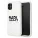 Husa iPhone 11 Karl Lagerfeld Silicon Stack Logo Alb