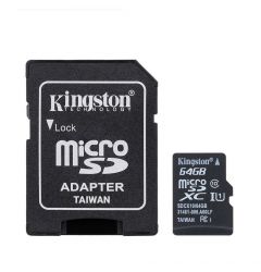 Card Memorie Kingston MicroSD XC 64 GB Clasa 10 + Adaptor SD (45MB/s)