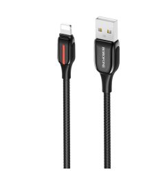 Borofone Cablu BU14 Heroic USB la Lightning Negru (impletitura textila, 1.2m)-T.Verde 0.1 lei/buc