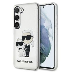 Karl Lagerfeld Husa Glitter Karl's & Choupette Samsung Galaxy S23 Transparent