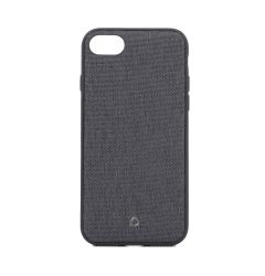 Carcasa iPhone 7/8/SE2020/SE2022 Occa Linen Car Black (margini flexibile, material textil, placuta m