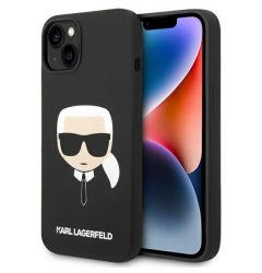 Karl Lagerfeld Husa MagSafe Liquid Silicone Karl Head iPhone 14 Plus Negru