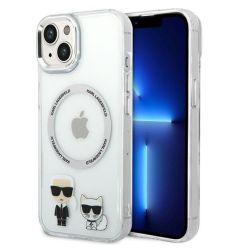 Karl Lagerfeld Husa MagSafe Karl & Choupette iPhone 14 Plus Transparent