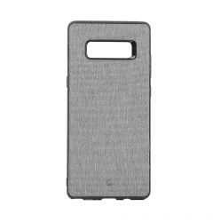 Carcasa Samsung Galaxy Note 8 Occa Linen Car Gray (margini flexibile, material textil, placuta metal