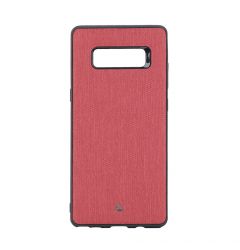 Carcasa Samsung Galaxy Note 8 Occa Linen Car Red (margini flexibile, material textil, placuta metali