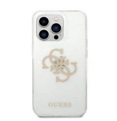 Guess Husa TPU Big 4G Full Glitter iPhone 14 Pro Max Transparent