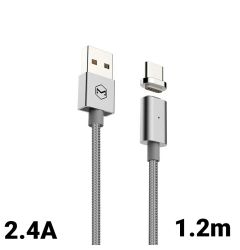 Cablu Type-C Mcdodo Magnetic Silver (1.2m, 2.4A max, led indicator)