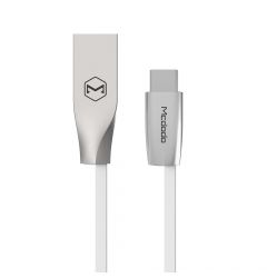 Cablu Type-C Mcdodo Zn-Link Silver White (2m, 2.4A max)