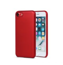 Carcasa iPhone 7/8/SE2020/SE2022 Meleovo Pure Gear II Red(metalizata fina, interior piele intoarsa)