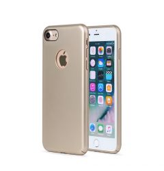 Carcasa iPhone 7/8/SE2020/SE2022 Meleovo 360 Shield Gold(metalizata fina, captuseala din microfibra)