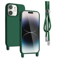 Lemontti Husa Silicon cu Snur iPhone 11 Verde (protectie 360°, material fin, captusit cu microfibra)