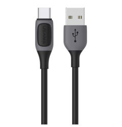 Usams Cablu Jelly Series Fast Charging USB la Type-C, 3A, 1m, Negru