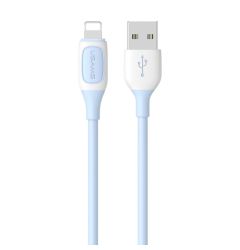Usams Cablu Jelly Series Fast Charging USB la Lightning, 2.4A, 1m, Albastru