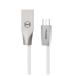 Cablu MicroUSB Mcdodo Zn-Link Silver White (1.5m, 2.4A max)