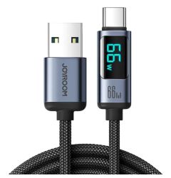 Joyroom Cablu USB la Type-C Fast Charging, Digital Display, 66W, 1.2m Negru
