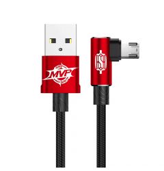 Cablu MicroUSB Baseus MVP Elbow USB Red (1m, output 2A, unghi 90, impletitura nylon)