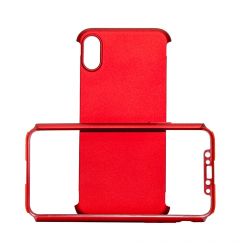 Carcasa iPhone X / XS Just Must Defense 360 Red (3 piese: protectie spate, protectie fata, folie Fle