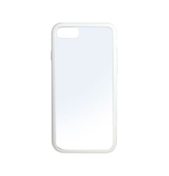 Carcasa iPhone 7/8/SE2020/SE2022 Meleovo Glass White (spate din sticla antishock, margine flexibila)