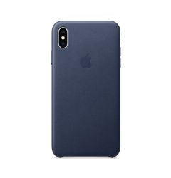 Husa Original iPhone XS Max Apple Leather Midnight Blue (piele naturala)