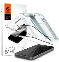 Spigen Folie Sticla Glass tR EZ Fit iPhone 15 Plus, set 2 buc, kit de montare, Black