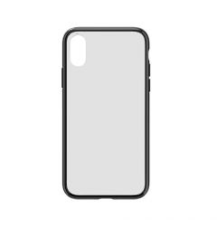 Carcasa iPhone XR Devia Elegant Antishock Black (spate dur transparent, margini antishock slim)