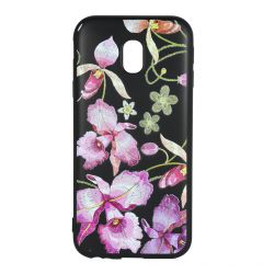 Husa Samsung Galaxy J3 (2017) Just Must Silicon Printed Embroidery Pink Flowers