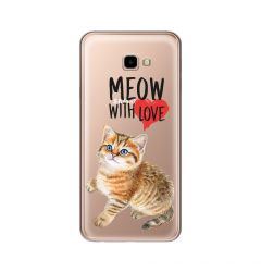 Husa Samsung Galaxy J4 Plus Lemontti Silicon Art Meow With Love