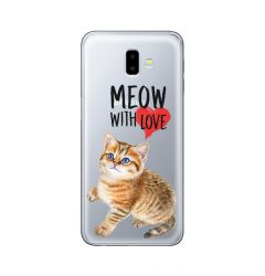 Husa Samsung Galaxy J6 Plus Lemontti Silicon Art Meow With Love