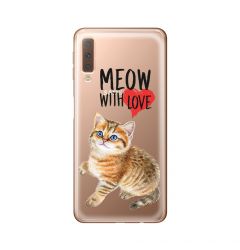 Husa Samsung Galaxy A7 (2018) Lemontti Silicon Art Meow With Love