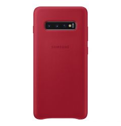 Carcasa Originala Samsung Galaxy S10 Plus G975 Leather Cover Red