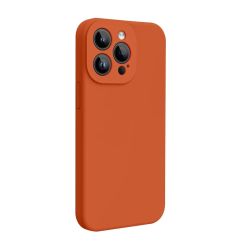 Lemontti Husa Liquid Silicon MagCharge iPhone 15 Pro Portocaliu (protectie 360°, material fin, captusit cu microfibra)