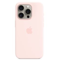Apple Husa Originala Silicon iPhone 15 Pro, MagSafe, Light Pink