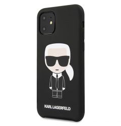 Husa iPhone 11 Karl Lagerfeld Silicon Ikonik Negru