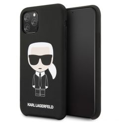 Husa iPhone 11 Pro Max Karl Lagerfeld Silicon Ikonik Negru