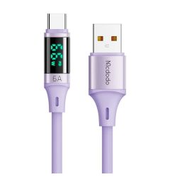 Mcdodo Cablu USB la Type-C Digital Display Silicone Super Fast Charging, 6A, 1.2m, Mov