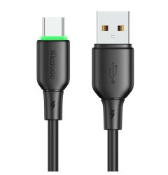 Mcdodo Cablu USB la Type-C Alpha Series Silicone Fast Charging, 6A LED, 1.2m, Negru