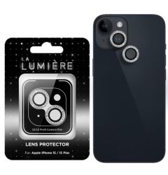 La Lumiere Folie Sticla Camera Diamond Lens iPhone 15 / 15 Plus Argintiu