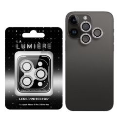 La Lumiere Folie Sticla Camera Diamond Lens iPhone 15 Pro / 15 Pro Max Argintiu