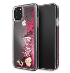 Husa iPhone 11 Pro Max Guess Colectia Hearts Glitter Rosu