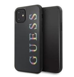 Husa iPhone 11 Guess Glitter Logo Negru