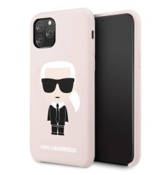 Husa iPhone 11 Pro Karl Lagerfeld Silicon Ikonik Roz Deschis