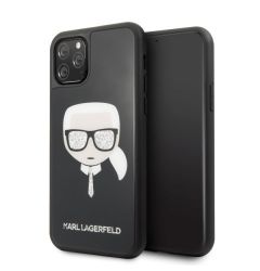 Husa iPhone 11 Pro Karl Lagerfeld Ikonik Glitter Karl's Head Negru
