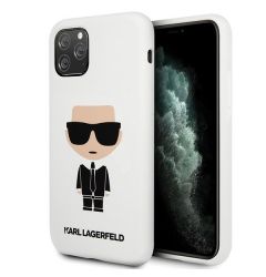 Husa iPhone 11 Pro Max Karl Lagerfeld Silicon Ikonik Alb