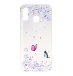 Husa Samsung Galaxy A20e Lemontti Stylish and Beautiful Pattern Flower Butterfly