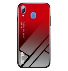 Husa Samsung Galaxy A30 Lemontti Glass Case Black Red