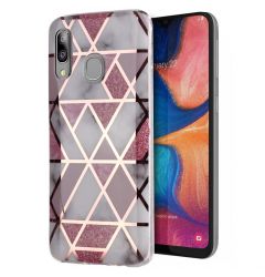 Husa Samsung Galaxy A20e Lemontti Plating Marble Pattern Soft Pink