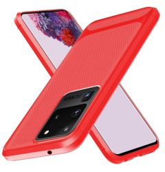 Husa Samsung Galaxy S20 Ultra Enkay Carbon Fiber Red