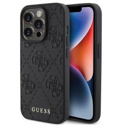 Guess Husa Leather 4G Stamped iPhone 15 Pro Negru