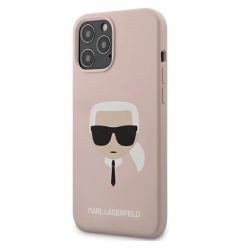 Husa iPhone 12 Pro Max Karl Lagerfeld Silicon Karl's Head Roz Deschis