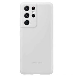 Husa Originala Samsung Galaxy S21 Ultra Silicone Cover Light Gray